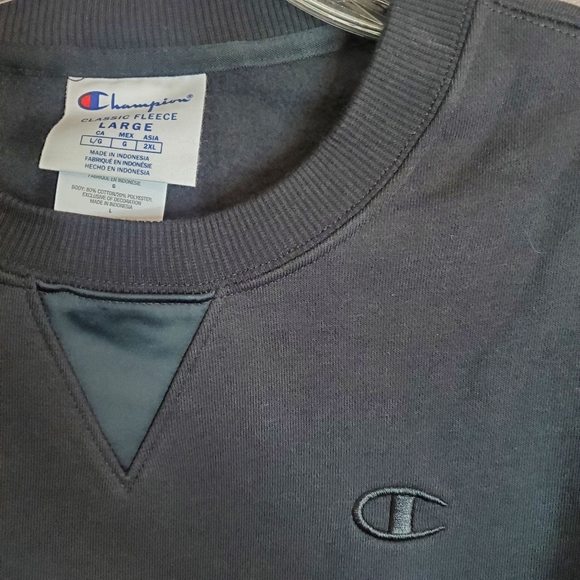 Champion Classic Fleece Cinched Bottom Crew Sweatshirt Women Size Large - Picture 4 of 9